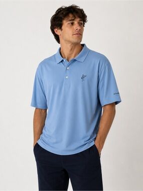John‎ Ashworth Men's 2XL Blue Polo Shirt Short Sleeve Casual Golf